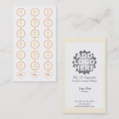 Kuchen-Loyalitäts-Visitenkarte-Lochkarte Treuekarte (Vorne/Hinten)