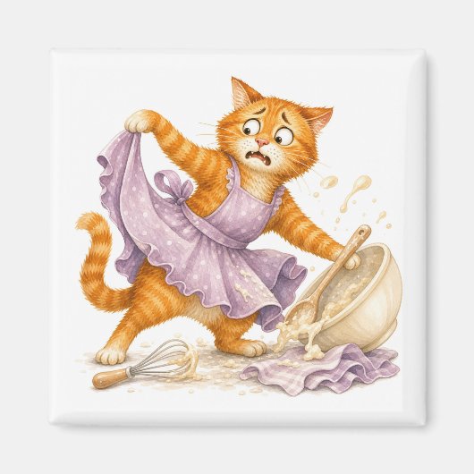 Küchen-Lustiger-Katzen-Magnet Magnet (Vorne)