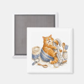 Küchen-Lustiger-Katzen-Magnet Magnet (Vorderseite/Rückseite)