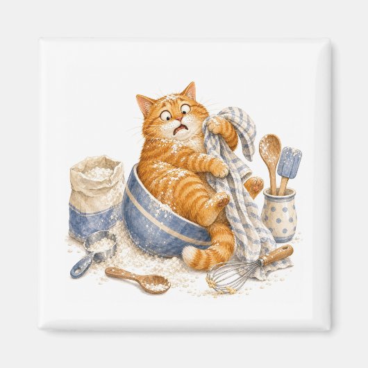 Küchen-Lustiger-Katzen-Magnet Magnet (Vorne)