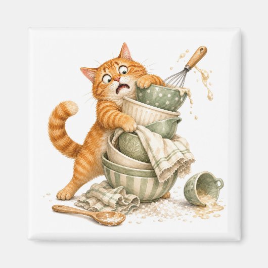 Küchen-Lustiger-Katzen-Magnet Magnet (Vorne)