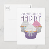 Kuchen machen mich glücklich postkarte (Vorne/Hinten)