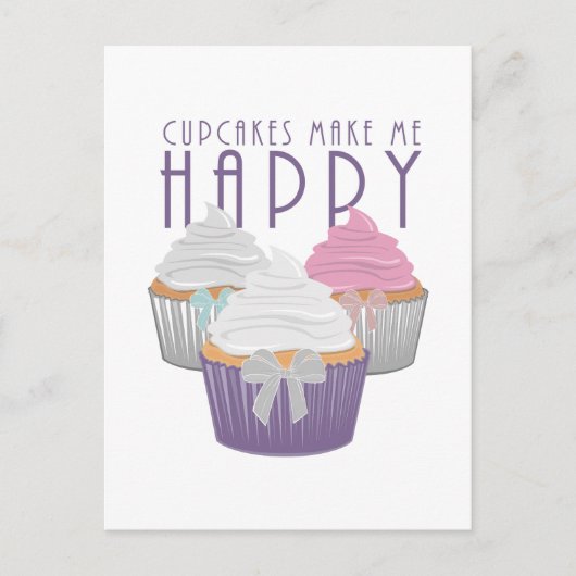 Kuchen machen mich glücklich postkarte (Vorderseite)