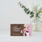 Kuchen-Mädchen-Visitenkarten Visitenkarte (Stehend Vorderseite)