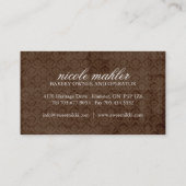 Kuchen-Mädchen-Visitenkarten Visitenkarte (Rückseite)