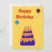 Kuchen mit Ballon - Geburtskarte (Vorderseite)