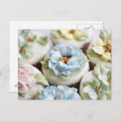 Kuchen mit Blume vereist Postkarte (Vorne/Hinten)