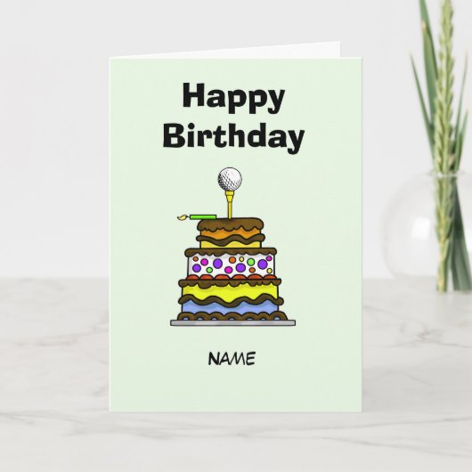 Kuchen mit Golf Ball Geburtstagkarte Karte (Vorderseite)