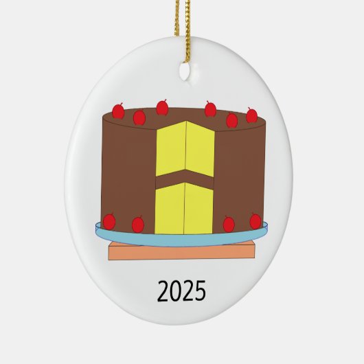 Kuchen mit Kirschen Keramik Ornament (Rechts)