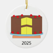 Kuchen mit Kirschen Keramik Ornament (Vorne)