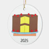 Kuchen mit Kirschen Keramik Ornament (Links)