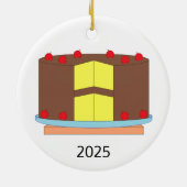 Kuchen mit Kirschen Keramik Ornament (Hinten)