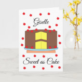 Kuchen mit Kirschen: Weiße Leere Karte (Gelbe Blume)