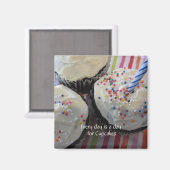 Kuchen mit Niedlichem Sprichwort Magnet (Vorderseite/Rückseite)