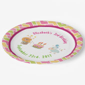 Kuchen mit Party Lion und Ballon Geburtstag Pappteller (Schrägansicht)