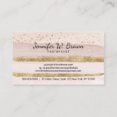 Kuchen mit Rose Gold Glitzer Blume für Bäcker Visitenkarte (Rückseite)