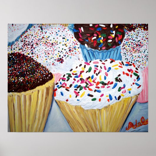 "Kuchen mit Sprinklen" Poster (Vorne)
