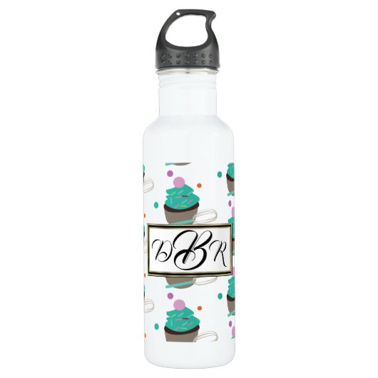 Kuchen mit Whisk Baker Monogramm Edelstahlflasche (Vorderseite)