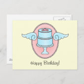 Kuchen mit Wings Postkarte (Vorne/Hinten)