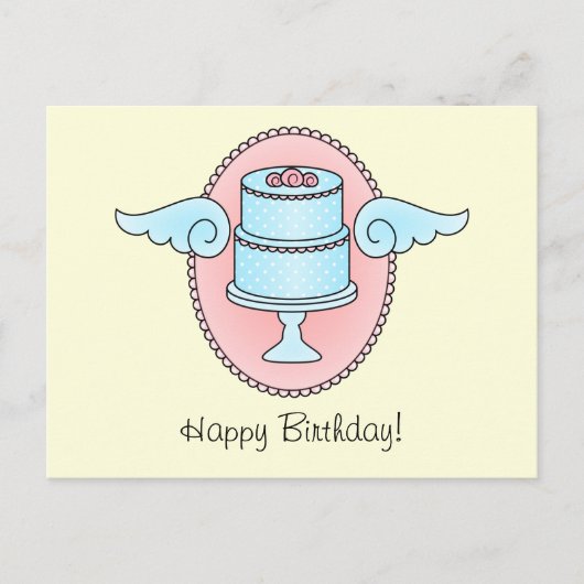 Kuchen mit Wings Postkarte (Vorderseite)