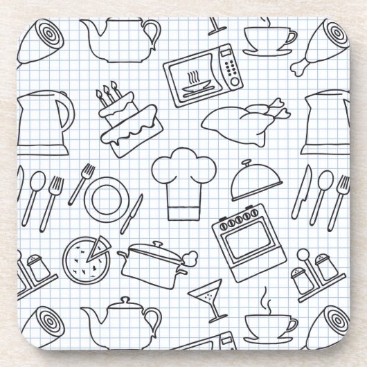 Küchen-Muster 4 Getränkeuntersetzer (Vorderseite)