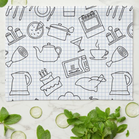 Küchen-Muster 4 Handtuch (Gefaltet)