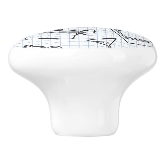 Küchen-Muster 4 Keramikknauf (Seitenansicht)