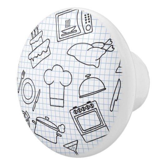 Küchen-Muster 4 Keramikknauf (Rechts)