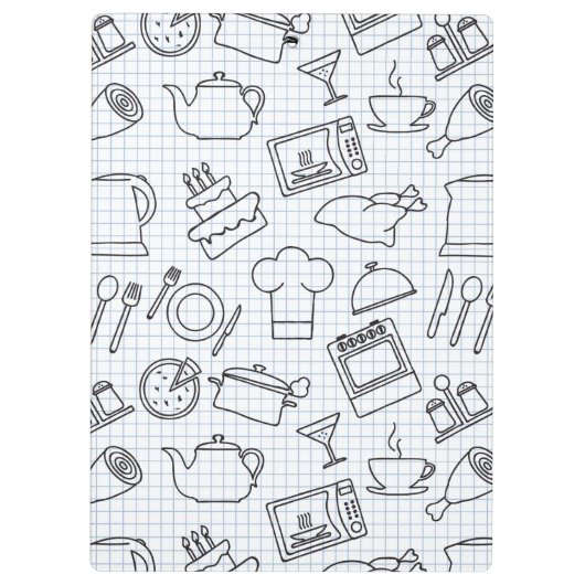 Küchen-Muster 4 Klemmbrett (Rückseite)