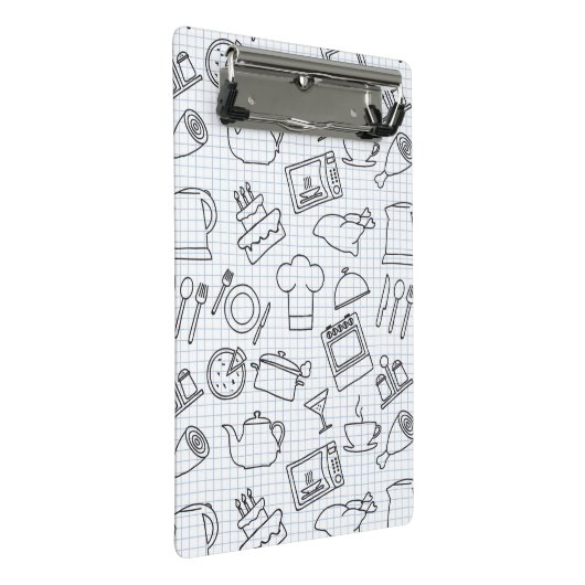 Küchen-Muster 4 Mini Klemmbrett (Schrägansicht)
