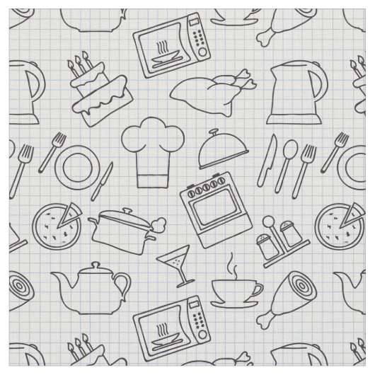 Küchen-Muster 4 Stoff (Nahaufnahme)