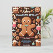 Kuchen niedliche Lebensmittel Kinder Cookie Exchan Einladung (Stehend Vorderseite)