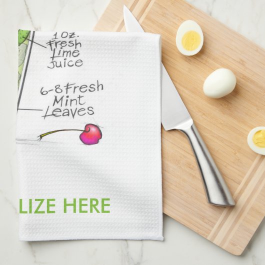 KÜCHEN-oder BAR-TÜCHER - MOJITO Geschirrtuch (Viertel Falte)