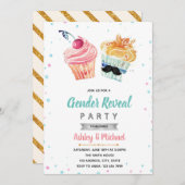 Kuchen- oder Bolzenmuffingeschlecht decken Einladung (Vorne/Hinten)