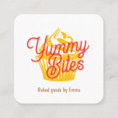 Kuchen oder Cookie Quadratische Visitenkarte (Vorderseite)