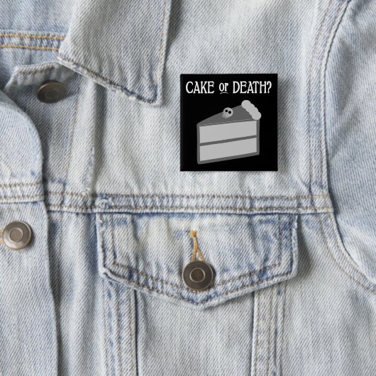Kuchen oder Tod? Button (Beispiel)