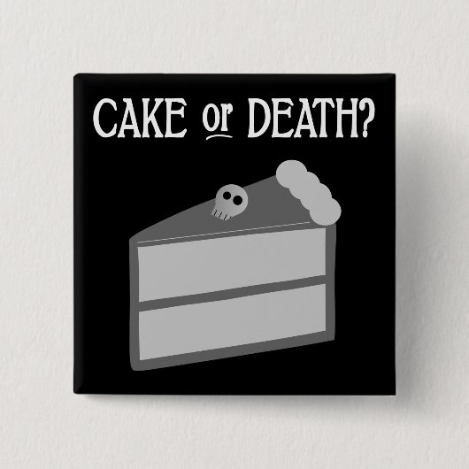 Kuchen oder Tod? Button (Vorderseite)