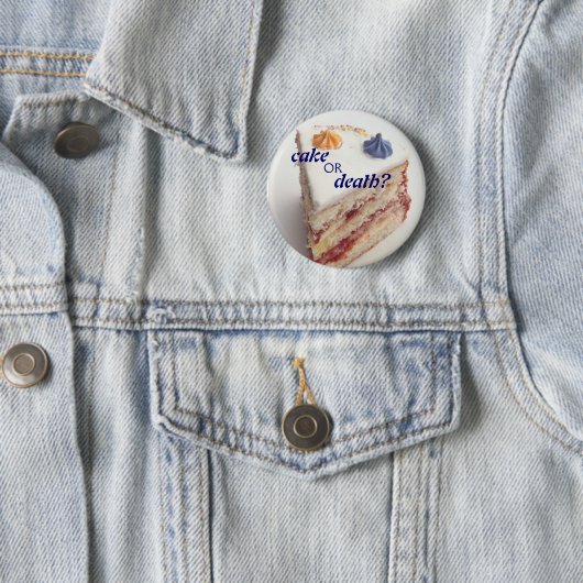 Kuchen oder Tod? Button (Beispiel)