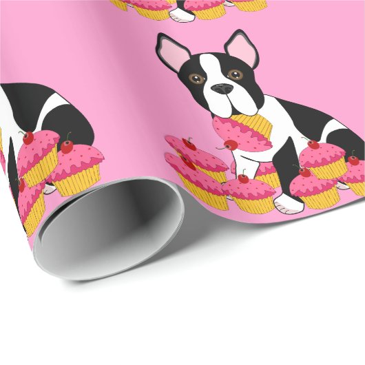 Kuchen-Packpapier Bostons Terrier Geschenkpapier (Rolleneckpunkt)