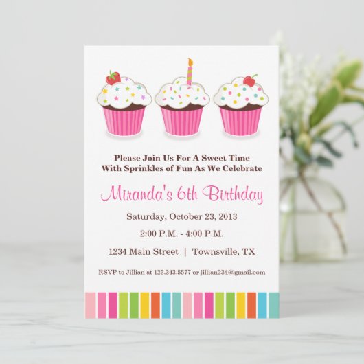 Kuchen-Party Einladung (Stehend Vorderseite)