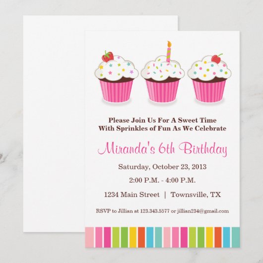 Kuchen-Party Einladung (Vorne/Hinten)