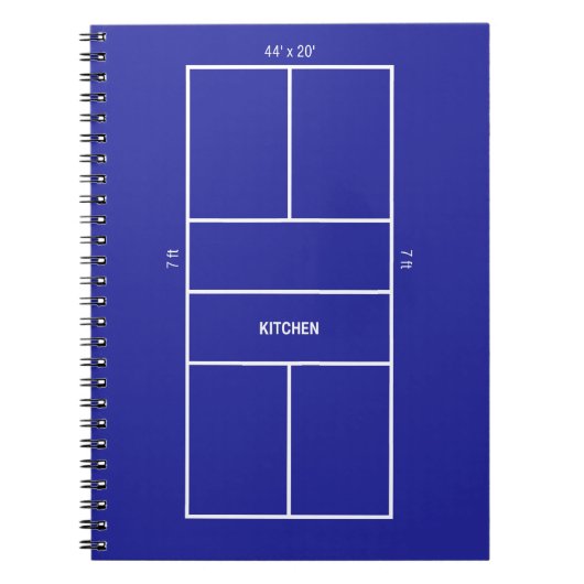 Küchen-Pickleball-Plandiagramm Notizblock (Vorderseite)