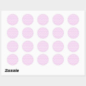 Kuchen Pink Chevron Stripes Runde Sticker (Blatt)