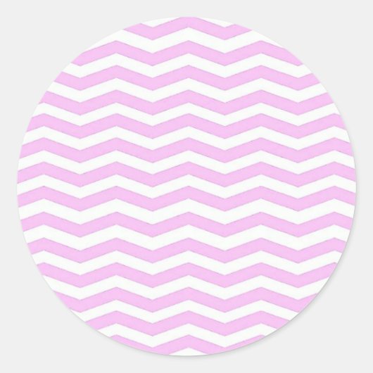 Kuchen Pink Chevron Stripes Runde Sticker (Vorderseite)