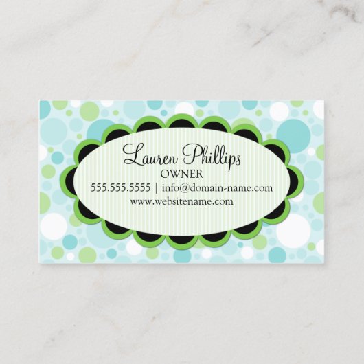 Kuchen-Pop-Bäcker Visitenkarte (Rückseite)