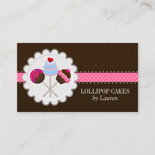 Kuchen-Pop-Bäcker Visitenkarte (Vorderseite)