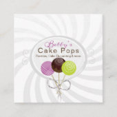 Kuchen-Pop-Bäckerei-stilvolle Quadratische Visitenkarte (Vorderseite)