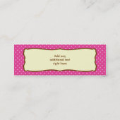 Kuchen-Pop-Bäckerei-Umbau/Geschäfts-Karte Mini Visitenkarte (Rückseite)