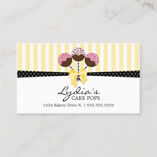 Kuchen-Pop-Bäckerei Visitenkarte (Vorderseite)