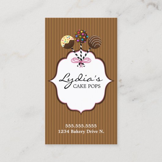 Kuchen-Pop-Bäckerei Visitenkarte (Vorderseite)